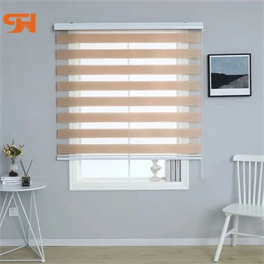 Light Coffee Color Zebra Blinds Finished Product Customization