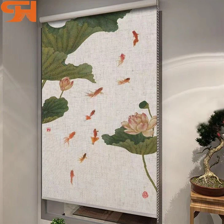 Single Layer Printed Semi Blackout Roller Blinds